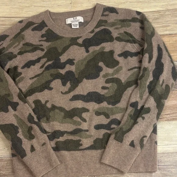 Magaschoni Cashmere Camouflage Pullover Crewneck Sweater Large - Picture 4 of 4